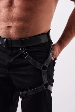 KinkySabine - Oberschenkelharness für Herrn schwarz