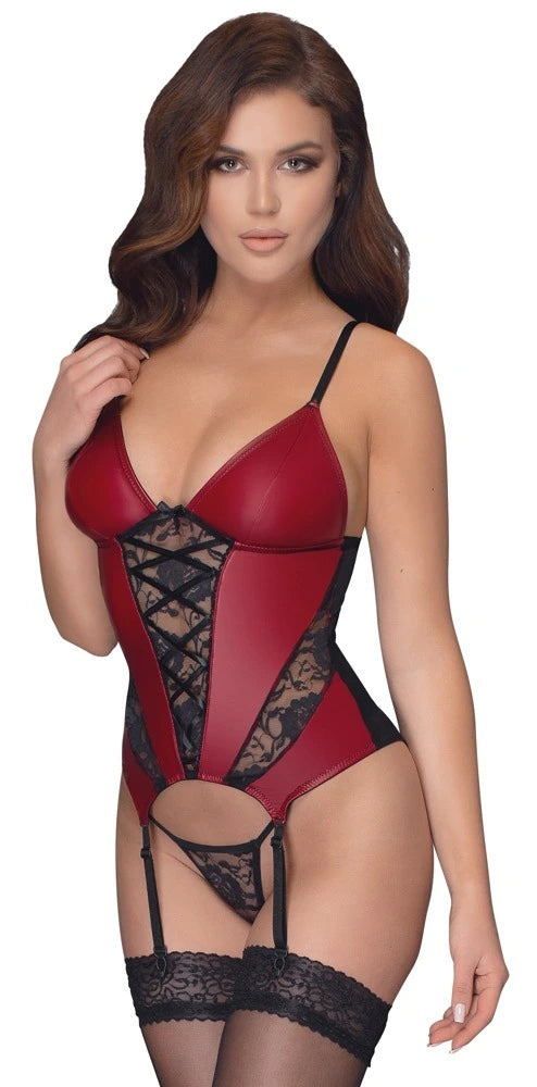 Cottelli Lingerie - Strapshemd Rot/Schwarz