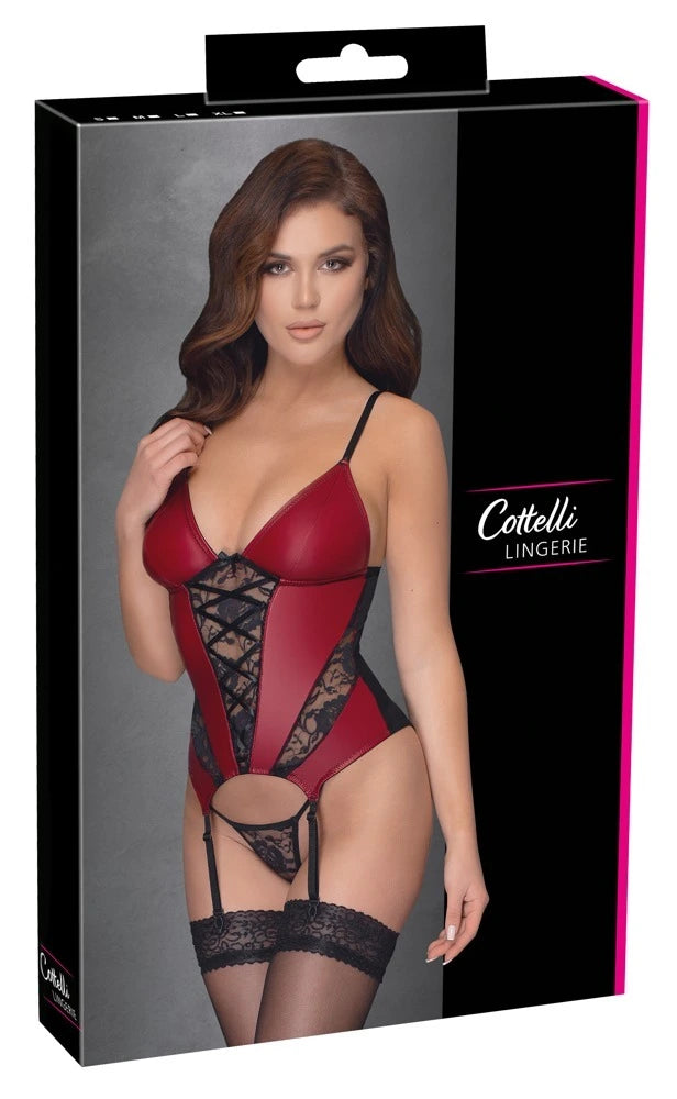 Cottelli Lingerie - Strapshemd Rot/Schwarz