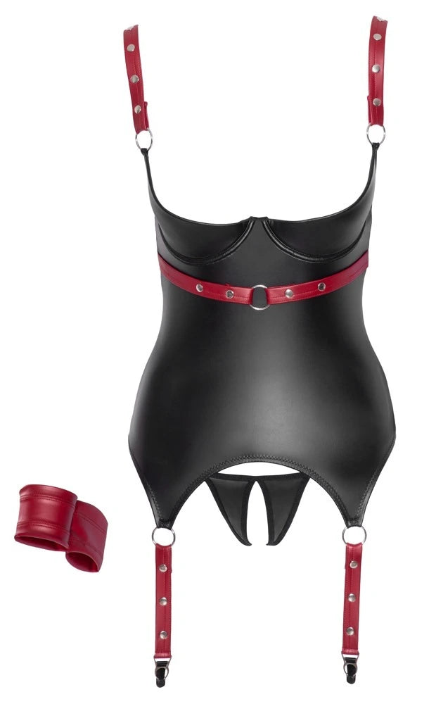 Cottelli Bondage Ouvert Set Schwarz/Rot – Aufregendes 2-teiliges Set