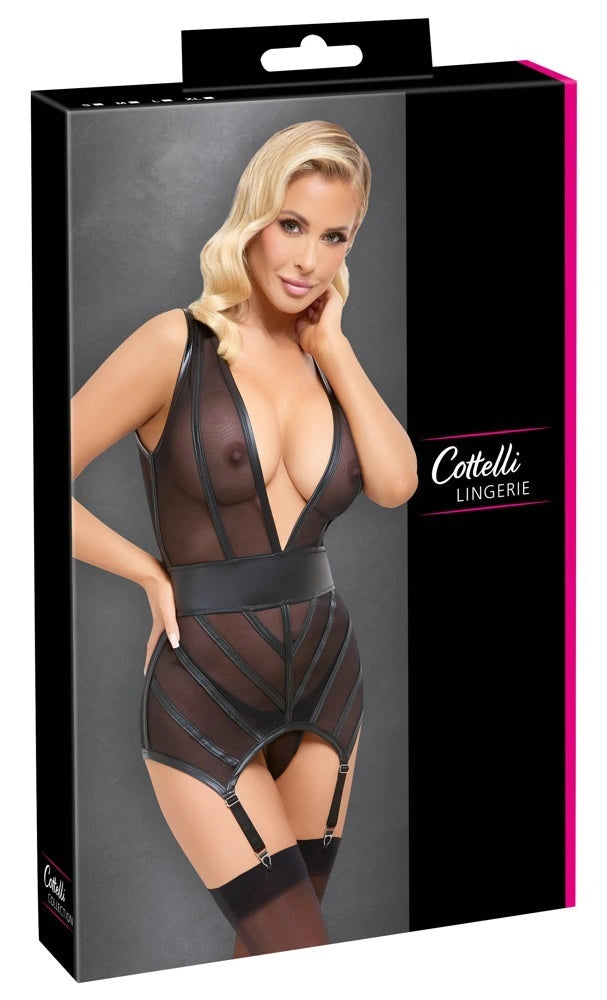 Cottelli Lingerie Strapshemd Schwarz mit String