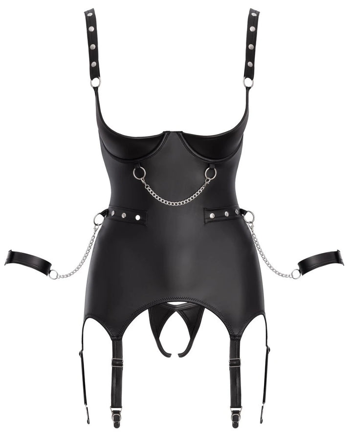 Cottelli Bondage - Busenfreies Strapshemd mit String ouvert