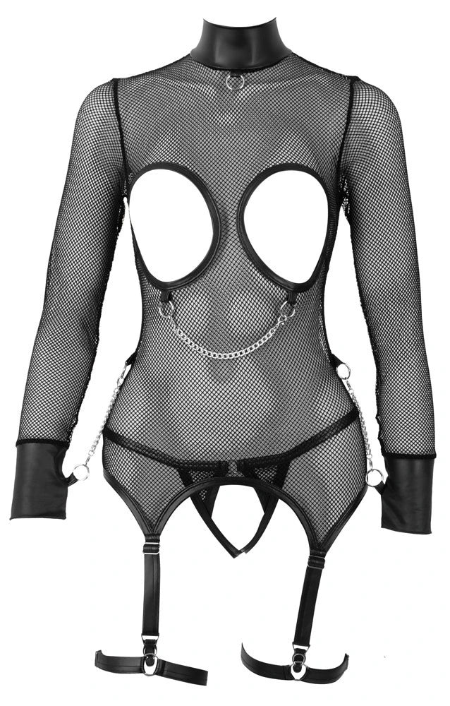 Cottelli Langarm-Strapshemd und Ouvert-String als Produktansicht von vorn