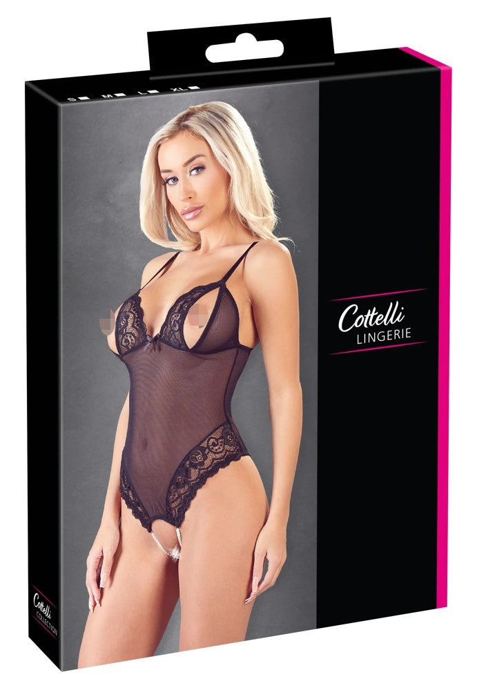 Cottelli Lingerie - Transparenter Ouvert-Body aus Spitze