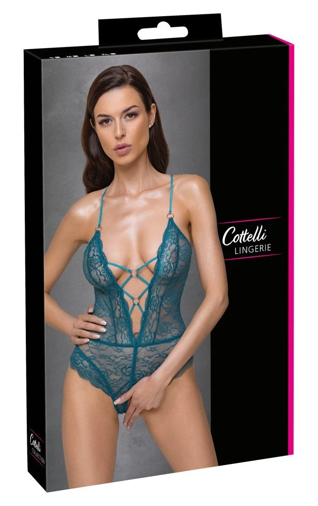 Cottelli Lingerie - Ouvert Spitzenbody Grün