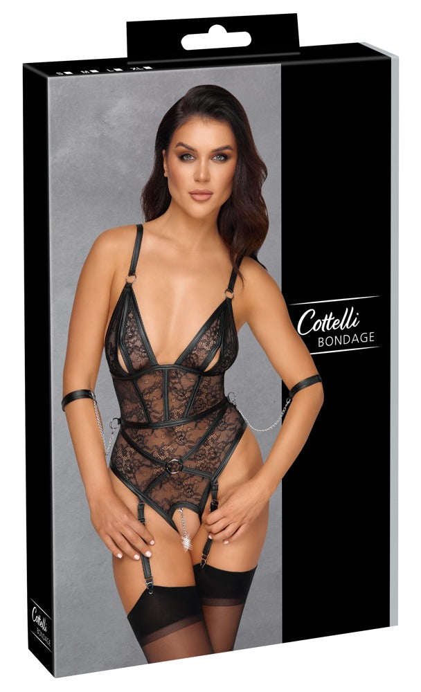 Cottelli Bondage - Ouvert String Body schwarz