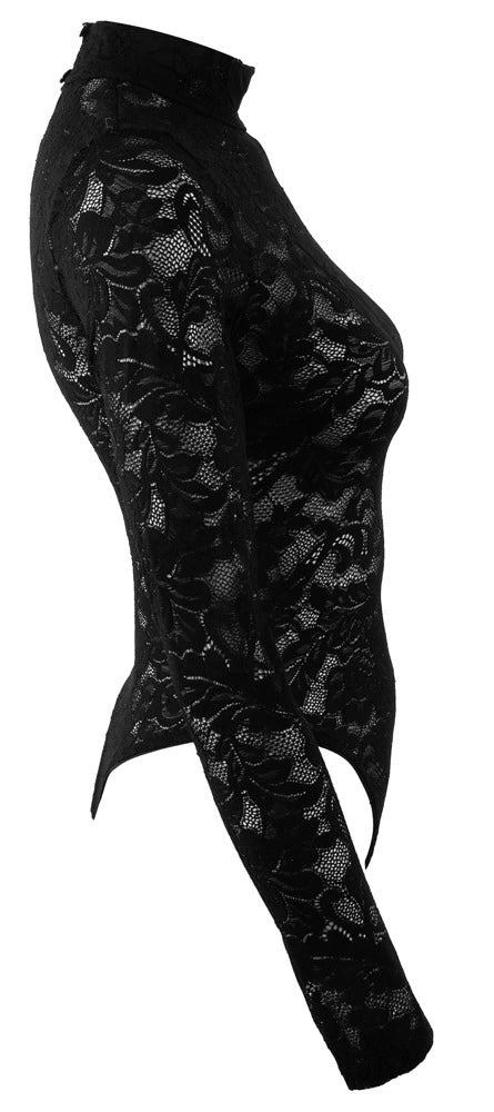 Cottelli Lingerie Riobody mit langem Arm & Stehkragen, komplett aus feiner Ornament-Spitze – freigestellte Ansicht 2