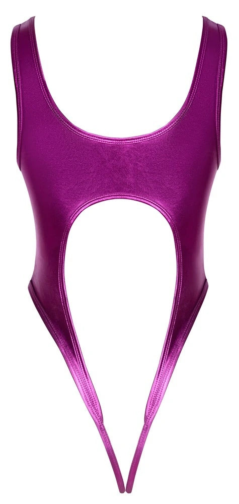 Cottelli Lingerie - Body Metallic-Pink – Minimalistischer Ouvert-Body