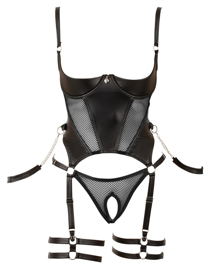 Cottelli Bondage Straps-Body ouvert als Produktansicht von vorn