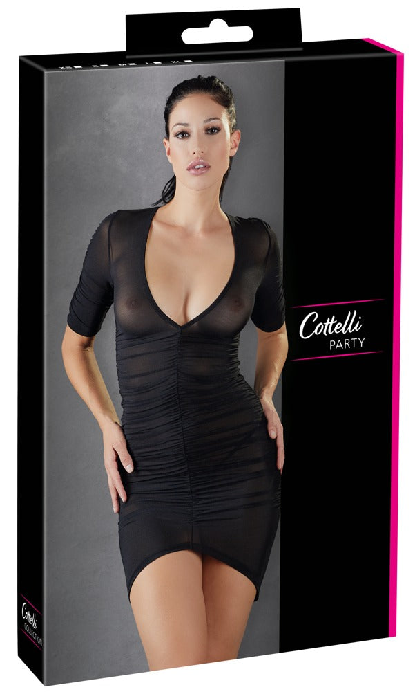 Cottelli Party - Figurbetonendes, semi-transparentes Minikleid