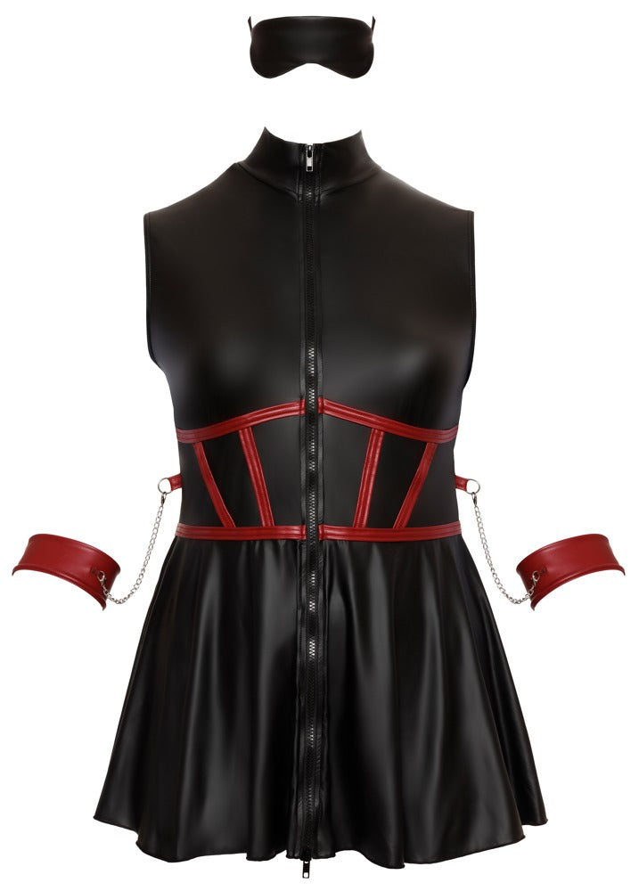 Cottelli Bondage - Kleid schwarz/rot Queensize