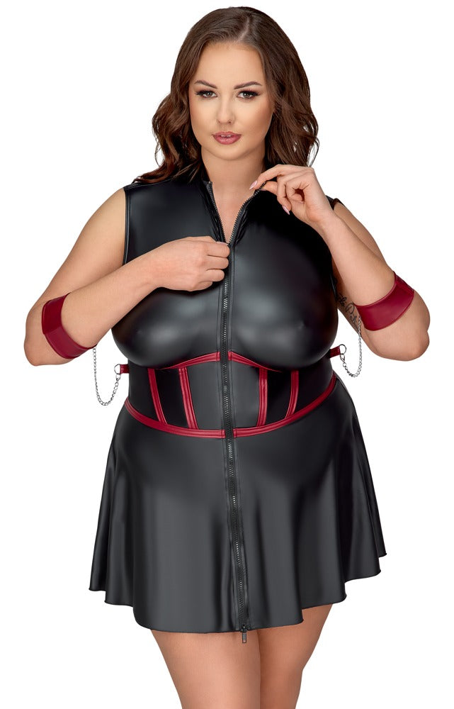 Cottelli Bondage - Kleid schwarz/rot Queensize