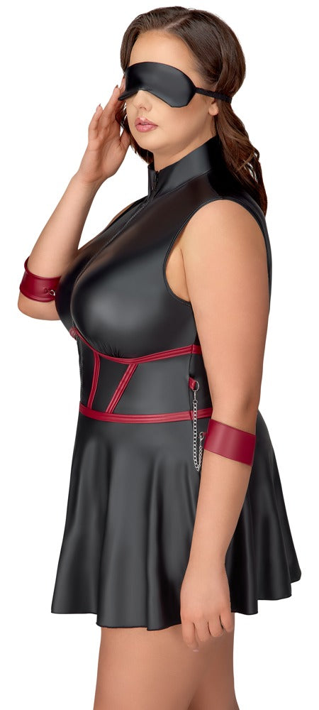 Cottelli Bondage - Kleid schwarz/rot Queensize