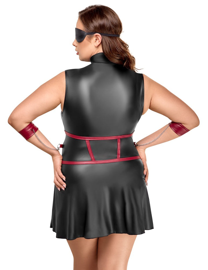 Cottelli Bondage - Kleid schwarz/rot Queensize