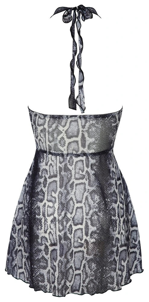 Cottelli Party - Minikleid Snakeskin Weiß/Grau