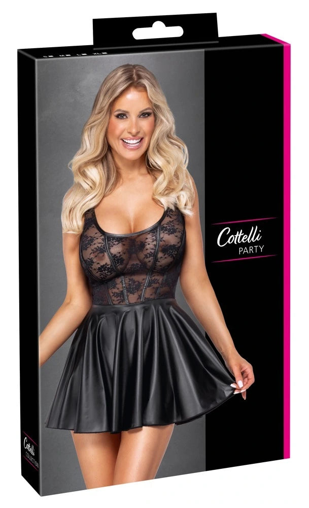 Cottelli Party Träger-Minikleid im edlen Material-Mix – Produktverpackung