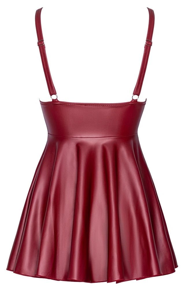 Cottelli Party Träger-Minikleid im roten Mattlook – freigestellte Rückansicht