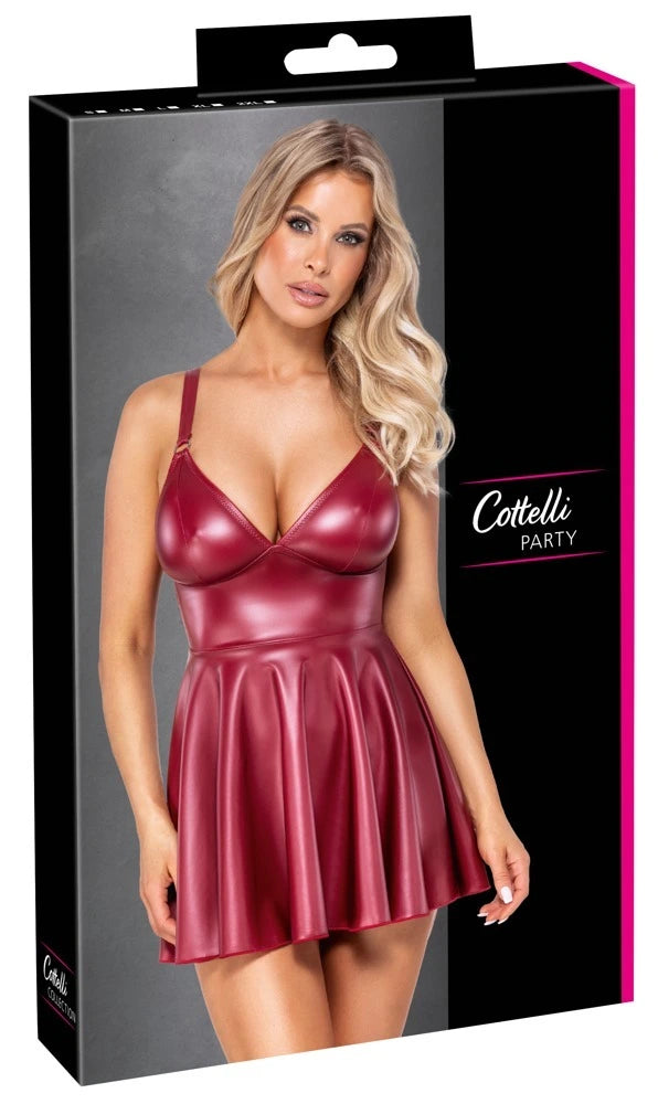 Cottelli Party Träger-Minikleid im roten Mattlook – Produktverpackung