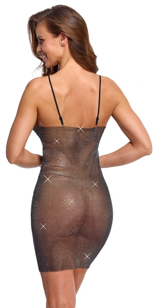 Cottelli Party Betonendes Glitzer-Minikleid – getragene Rückansicht