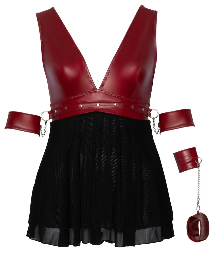 Cottelli Bondage - Babydoll schwarz/rot Queensize