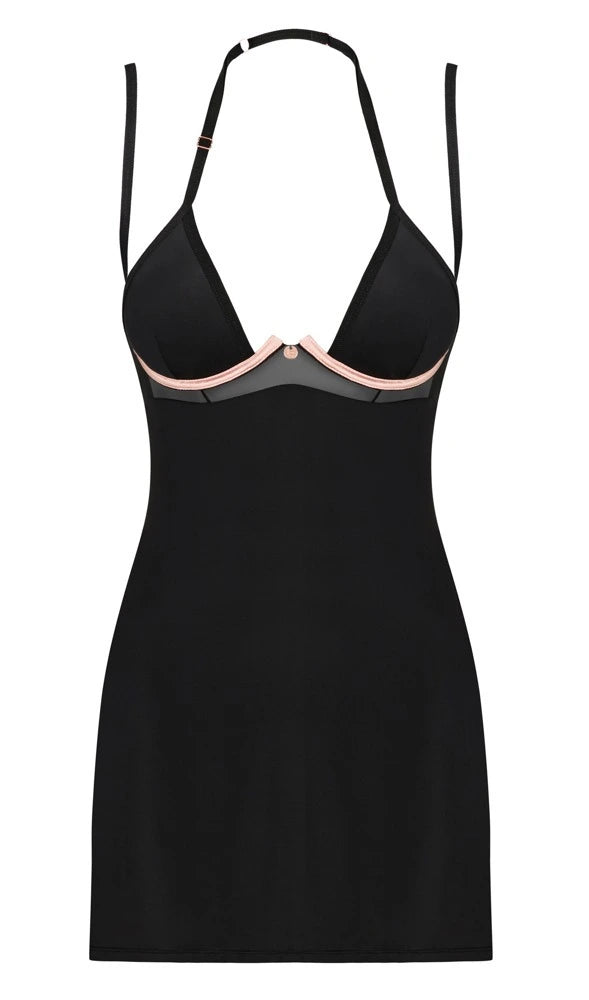 Obsessive Selinne Negligé-Set Schwarz – 2-teiliges Set mit Negligé und String