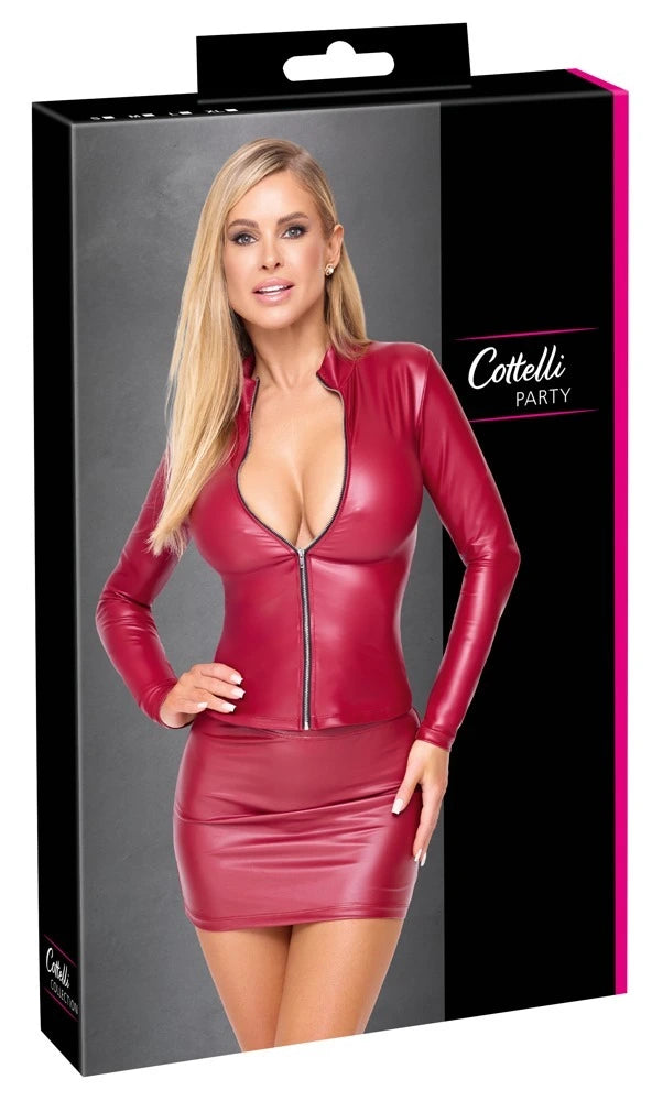 Cottelli Party - Tailliertes Langarm-Top Rot