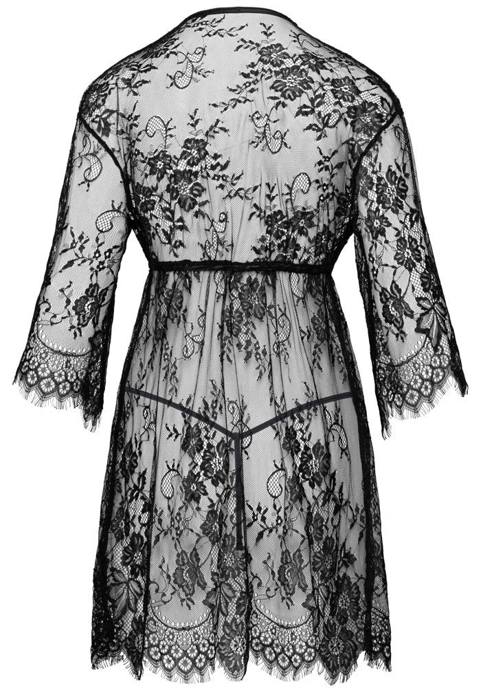 Cottelli Lingerie Kurzer Kimono inklusive String – freigestellte Rückansicht