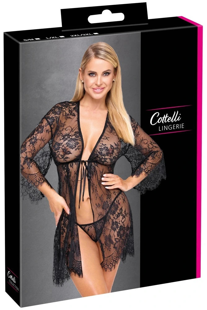 Cottelli Lingerie Kurzer Kimono inklusive String – Produktverpackung