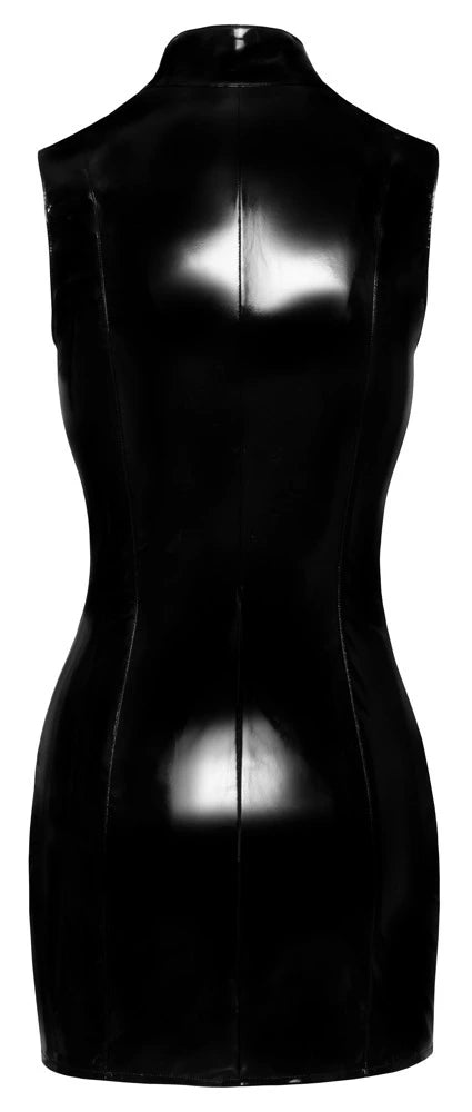 Black Level - Teiltransparentes Kleid aus Lack schwarz