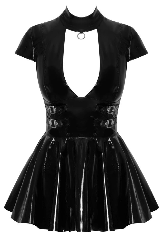 Black Level - Falten-Mini--Kleid aus Lack