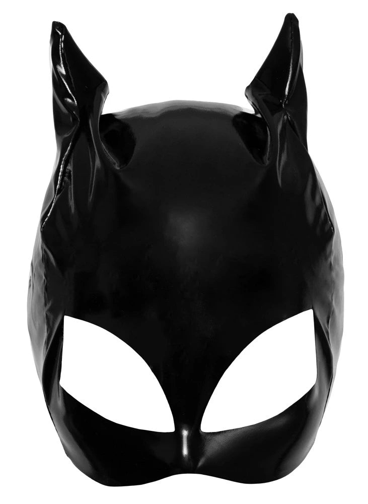 Black Level - Black Cat Kopfmaske aus Lack