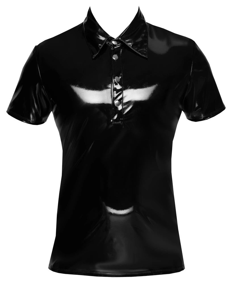 Black Level - Poloshirt aus Lack schwarz