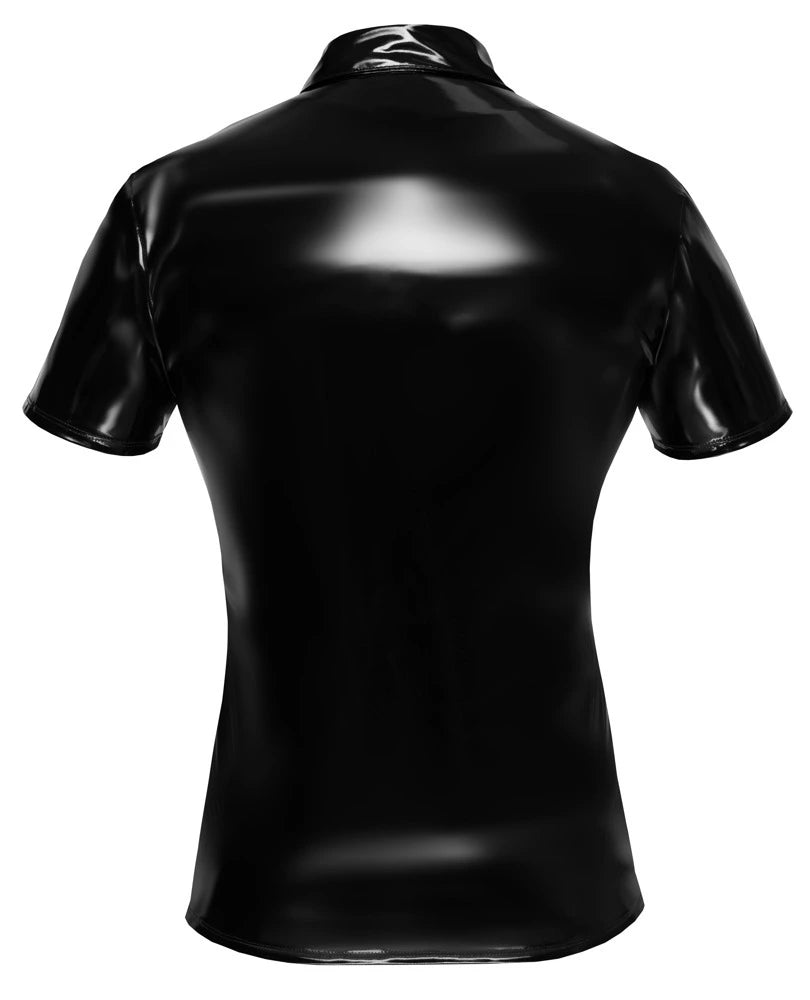 Black Level - Poloshirt aus Lack schwarz