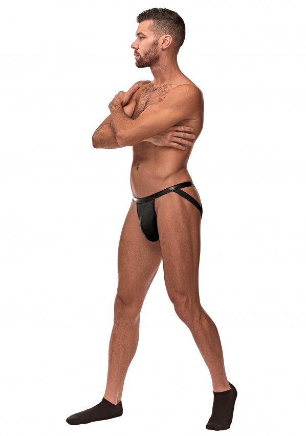 Male Power - "Cage Matte" Strappy Ring Jock schwarz