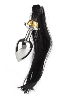 Mr. Steel Black Hair Pony Tail Rosebud