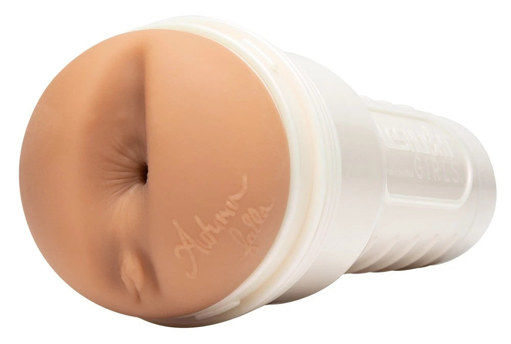 Fleshlight Autumn Falls Peaches Masturbator in hautfarbenem SuperSkin-Material mit realistischer Textur und diskretem Gehäuse