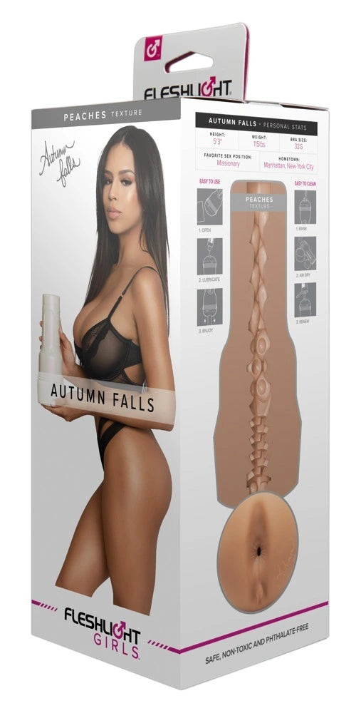 Fleshlight Girls Autumn Falls Peaches Masturbator in Caramel, körpernahes Design, sicheres und phthalatfreies Material
