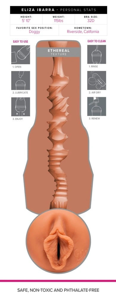Fleshlight Eliza Ibarra Ethereal Masturbator in Hautfarbe, hautfreundliches Material, spiralförmige Innenstruktur, sicher und