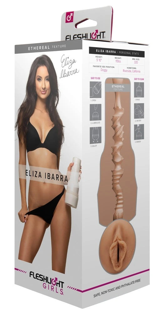 Fleshlight Girls Eliza Ibarra Ethereal Masturbator in Hautton – realistisches Design, körpersicheres Material, dezente Verpac