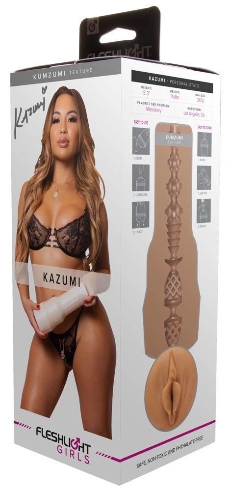 Fleshlight Girls Kazumi Masturbator in Hautton, realistische Vagina-Textur, hochwertiges Material, sicher und phthalatfrei