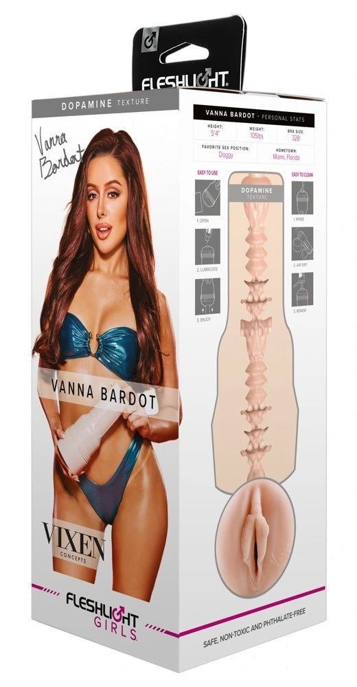 Fleshlight Girls Vanna Bardot Dopamine Masturbator in Hautton – realistisches Design, körpersicher und phthalatfrei