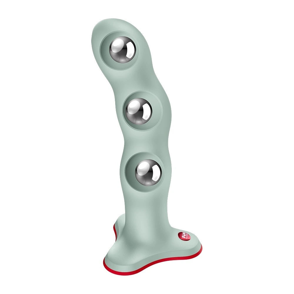 Fun Factory Bouncer Dildo in Mintgrün mit drei rollenden Stahlkugeln aus Silikon, mit Saugnapfsockel
