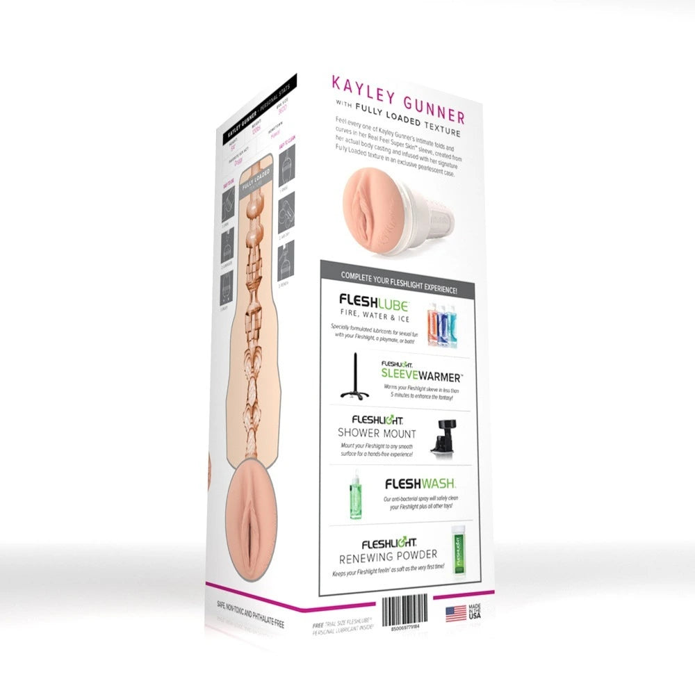 Fleshlight Kayley Gunner Masturbator Original Vagina in Hautton, Real Feel Super Skin, Fully Loaded Textur, Made in USA