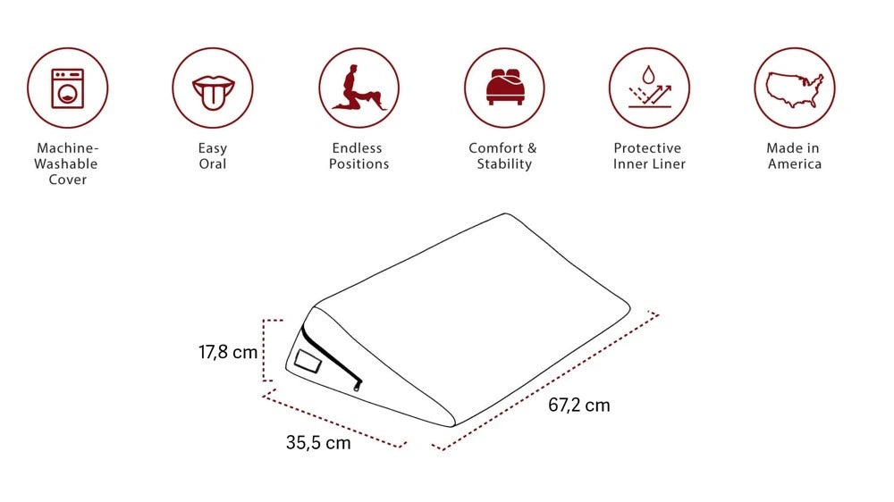 Liberator Super Wedge Sexkissen mit Maßangaben, maschinenwaschbarer Hülle und ergonomischem Design, Made in USA