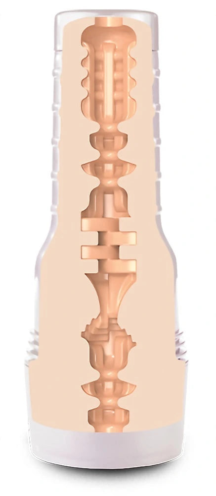 Fleshlight Emma Hix Syrup Masturbator in Hautton mit strukturiertem Innenkanal und transparentem Gehäuse