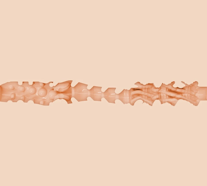 Fleshlight Bonnie Blue Masturbator Innenstruktur in Hautton mit texturiertem Kanal aus hautfreundlichem SuperSkin-Material