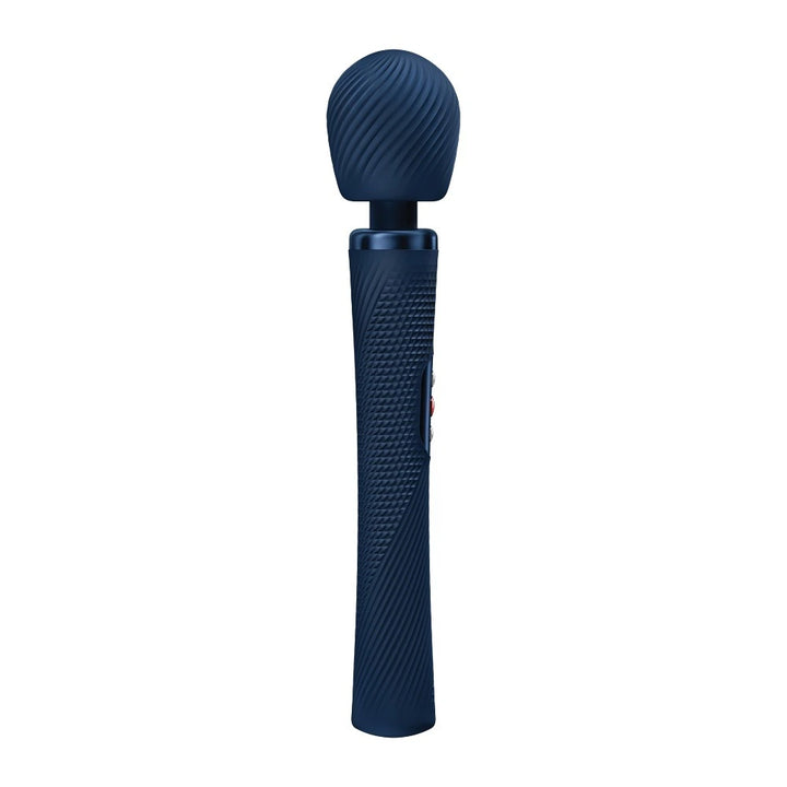 Fun Factory VIM Premium-Massagestab in tiefem Marineblau, strukturiertes Silikon, ergonomischer Griff, luxuriöses Design