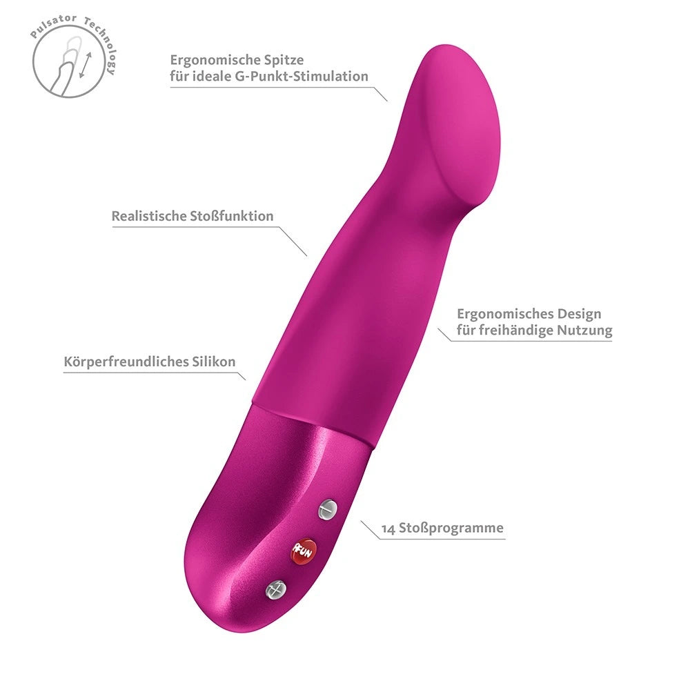 Fun Factory STRONIC SUNDAZE Stoßvibrator in leuchtendem Pink, ergonomisches Silikon-Design mit G-Punkt-Spitze und 14 Programm