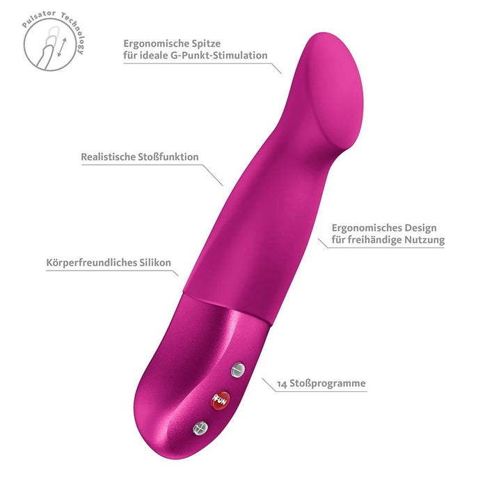 Fun Factory STRONIC SUNDAZE Stoßvibrator in leuchtendem Pink, ergonomisches Silikon-Design mit G-Punkt-Spitze und 14 Programm
