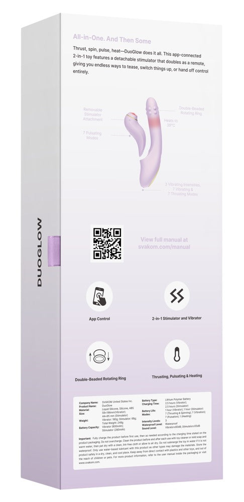 SVAKOM DuoGlow – 2-in-1-Stoßvibrator mit Perlen und Klopfstimulator